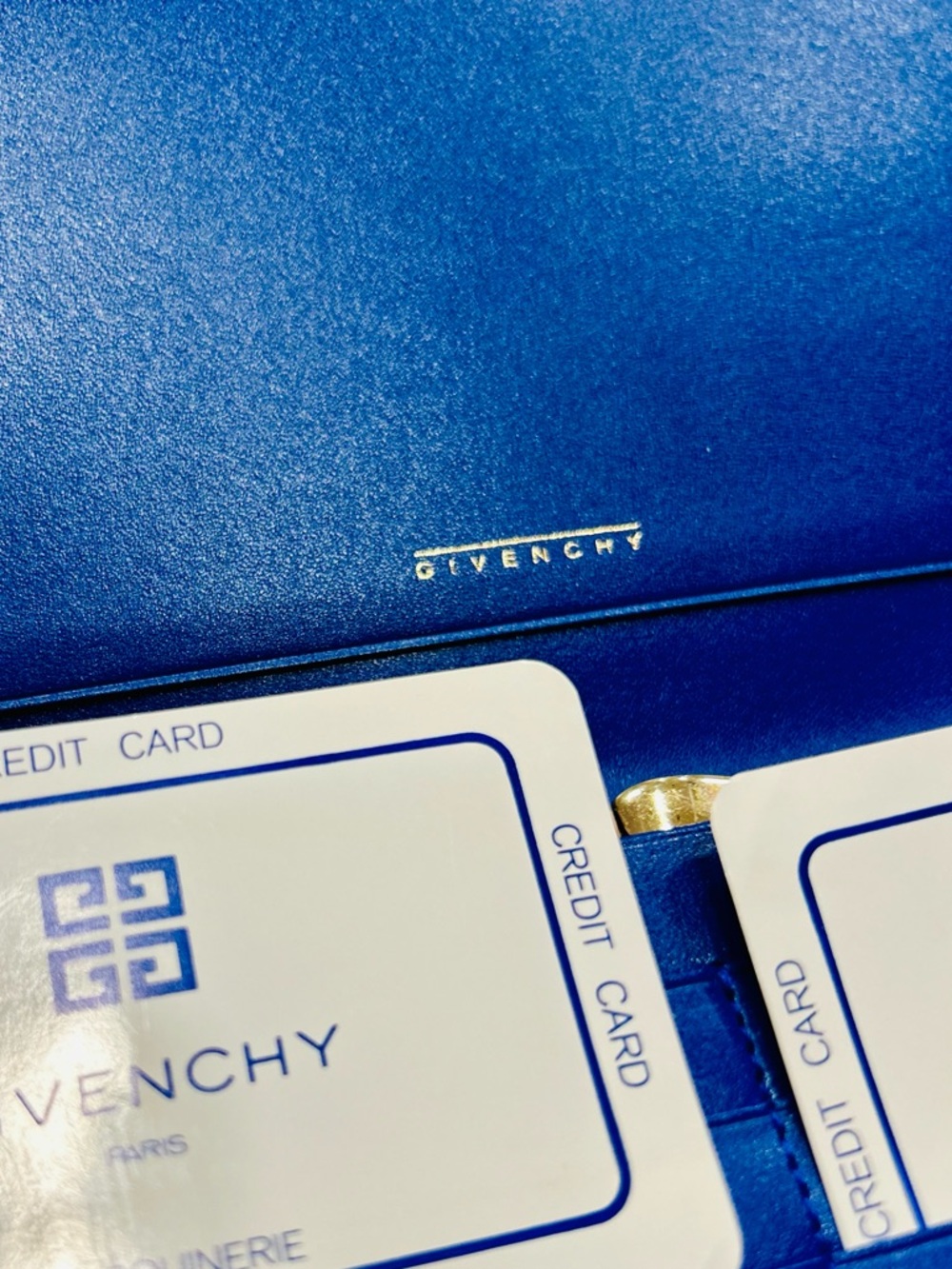 NWOT Givenchy Authentic Blue and Black Leather Long Continental Wallet - Picture 8 of 10